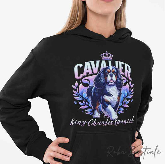 Felpa Invernale BLOSSOM BEAUTY - CAVALIER KING CHARLES SPANIEL - Unisex - Nera o Grigia - dalla XS alla 3XL
