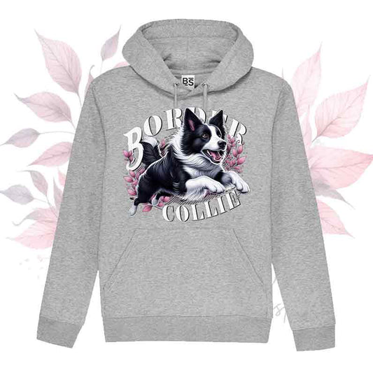 Felpa Invernale BLOSSOM BEAUTY - BORDER COLLIE Bianco e Nero - Unisex - Nera o Grigia - dalla XS alla 3XL