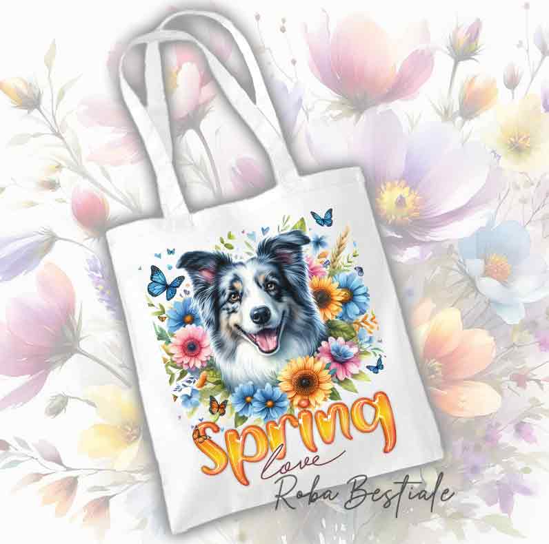SPRING LOVE Shopper - BORDER COLLIE Blue Merle