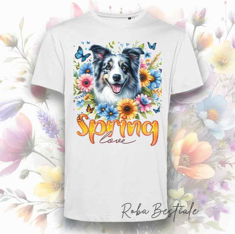 T-Shirt SPRING LOVE - BORDER COLLIE Blue Merle