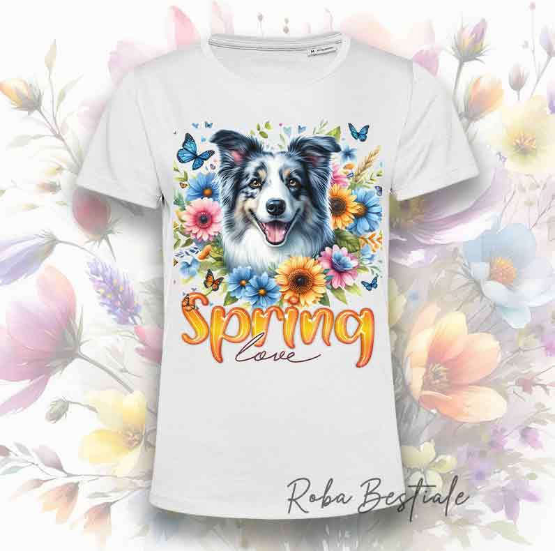 T-Shirt SPRING LOVE - BORDER COLLIE Blue Merle