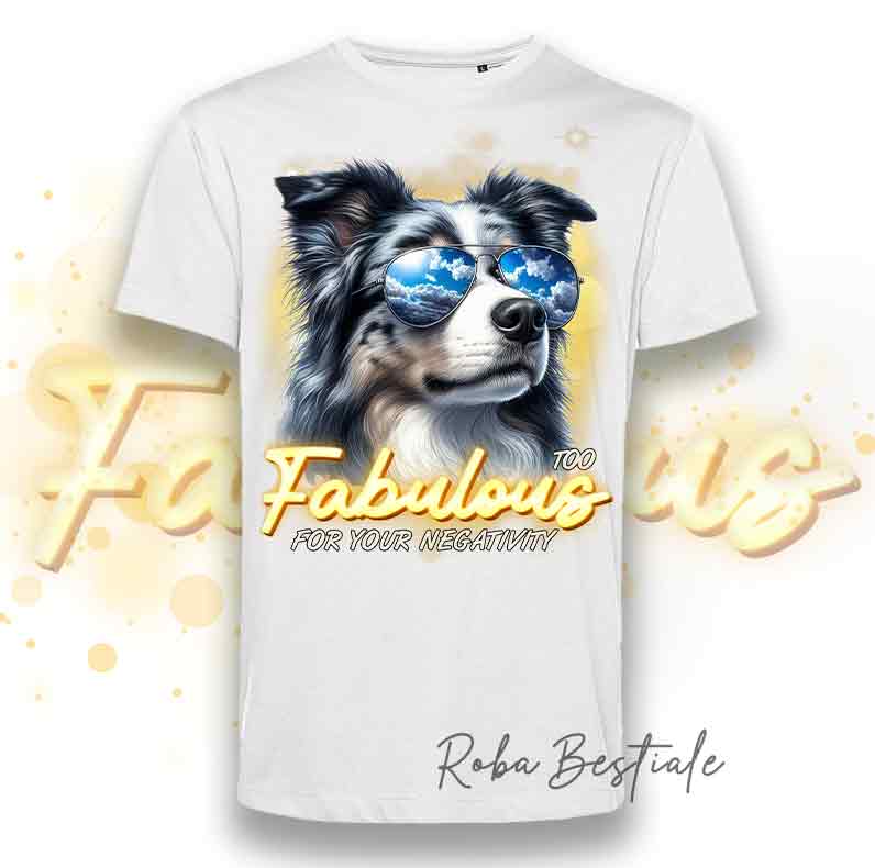 T-Shirt UOMO - TOO FABULOUS - BORDER COLLIE Blue Merle