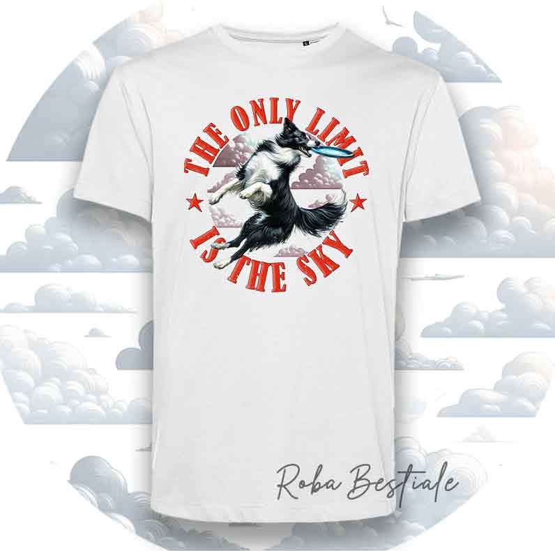T-Shirt SKY LIMIT - BORDER COLLIE Bianco & Nero