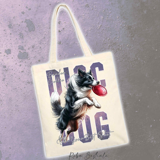 Shopper APTITUDE - DISC DOG - BORDER COLLIE Bianco e Nero - Diversi colori disponibili
