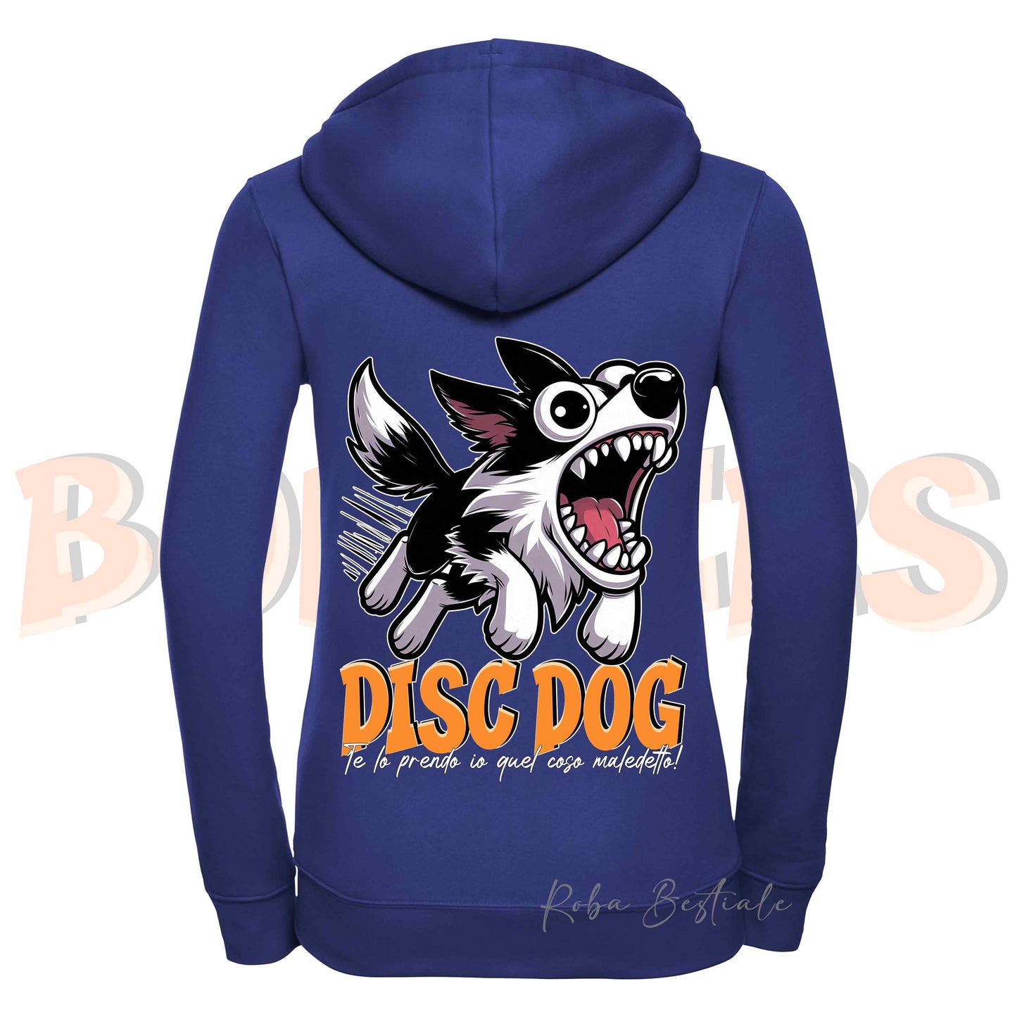 Felpa BONKERS - BORDER COLLIE Bianco e Nero - Con Cappuccio e Full Zip, Uomo o Donna, in tanti colori - dalla XS alla 5XL
