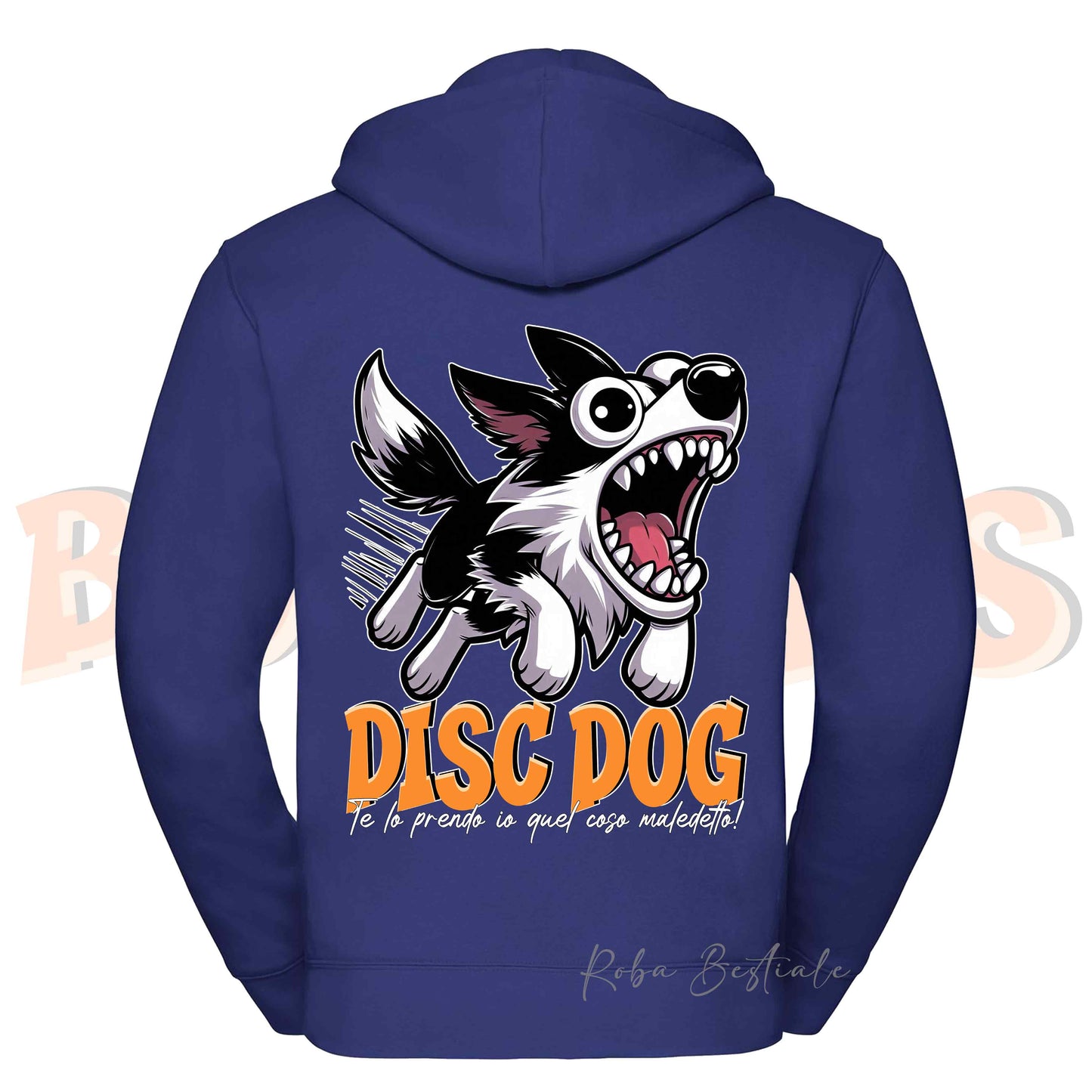 Felpa BONKERS - BORDER COLLIE Bianco e Nero - Con Cappuccio e Full Zip, Uomo o Donna, in tanti colori - dalla XS alla 5XL