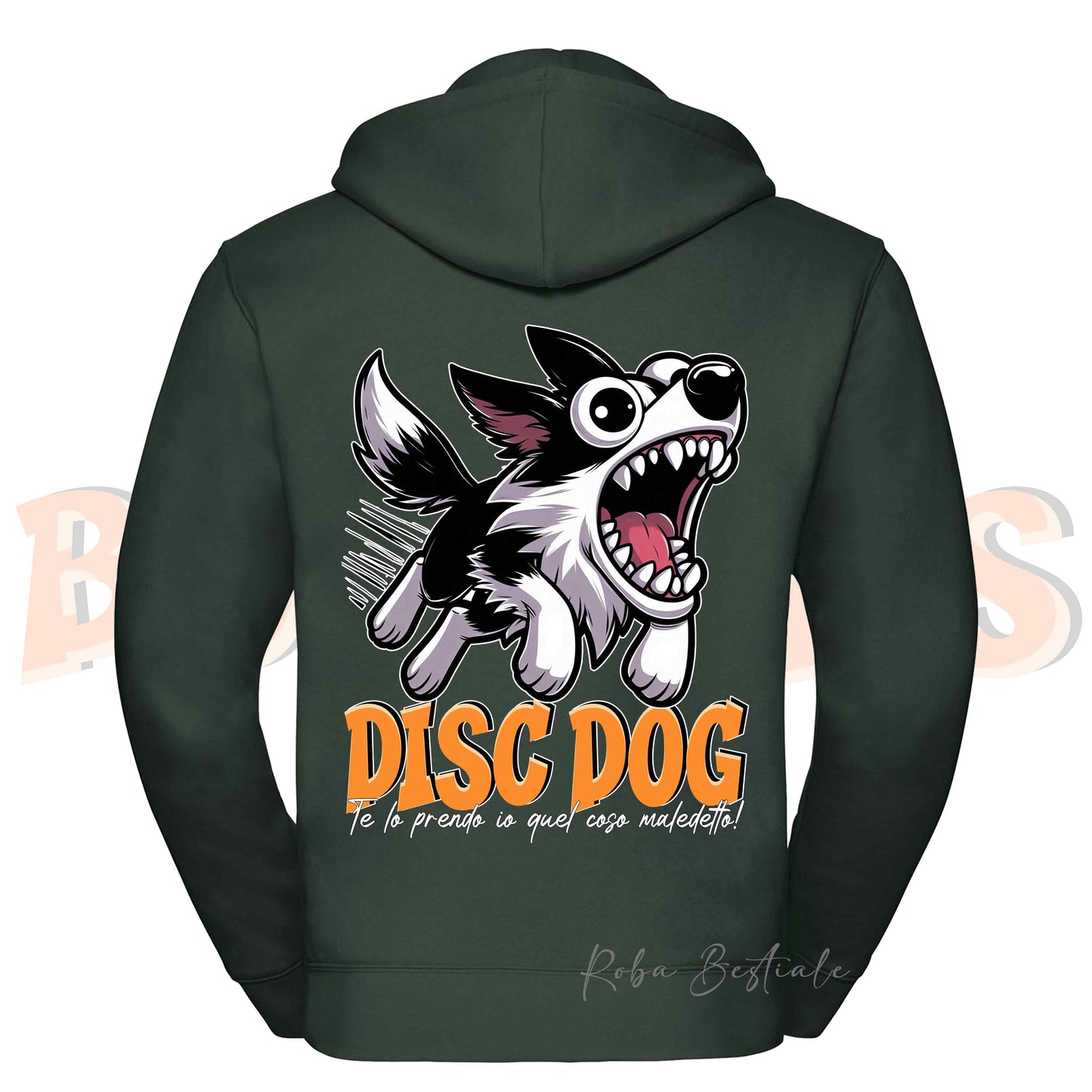 Felpa BONKERS - BORDER COLLIE Bianco e Nero - Con Cappuccio e Full Zip, Uomo o Donna, in tanti colori - dalla XS alla 5XL