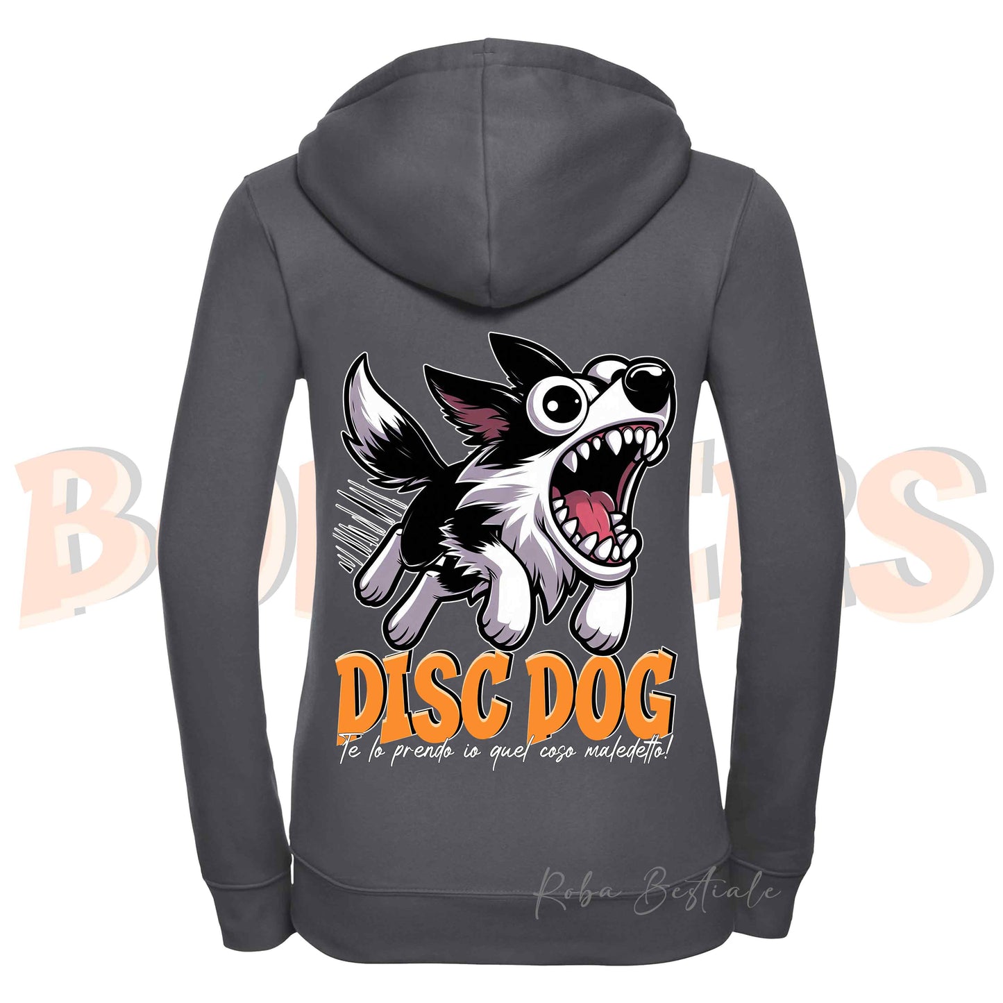 Felpa BONKERS - BORDER COLLIE Bianco e Nero - Con Cappuccio e Full Zip, Uomo o Donna, in tanti colori - dalla XS alla 5XL