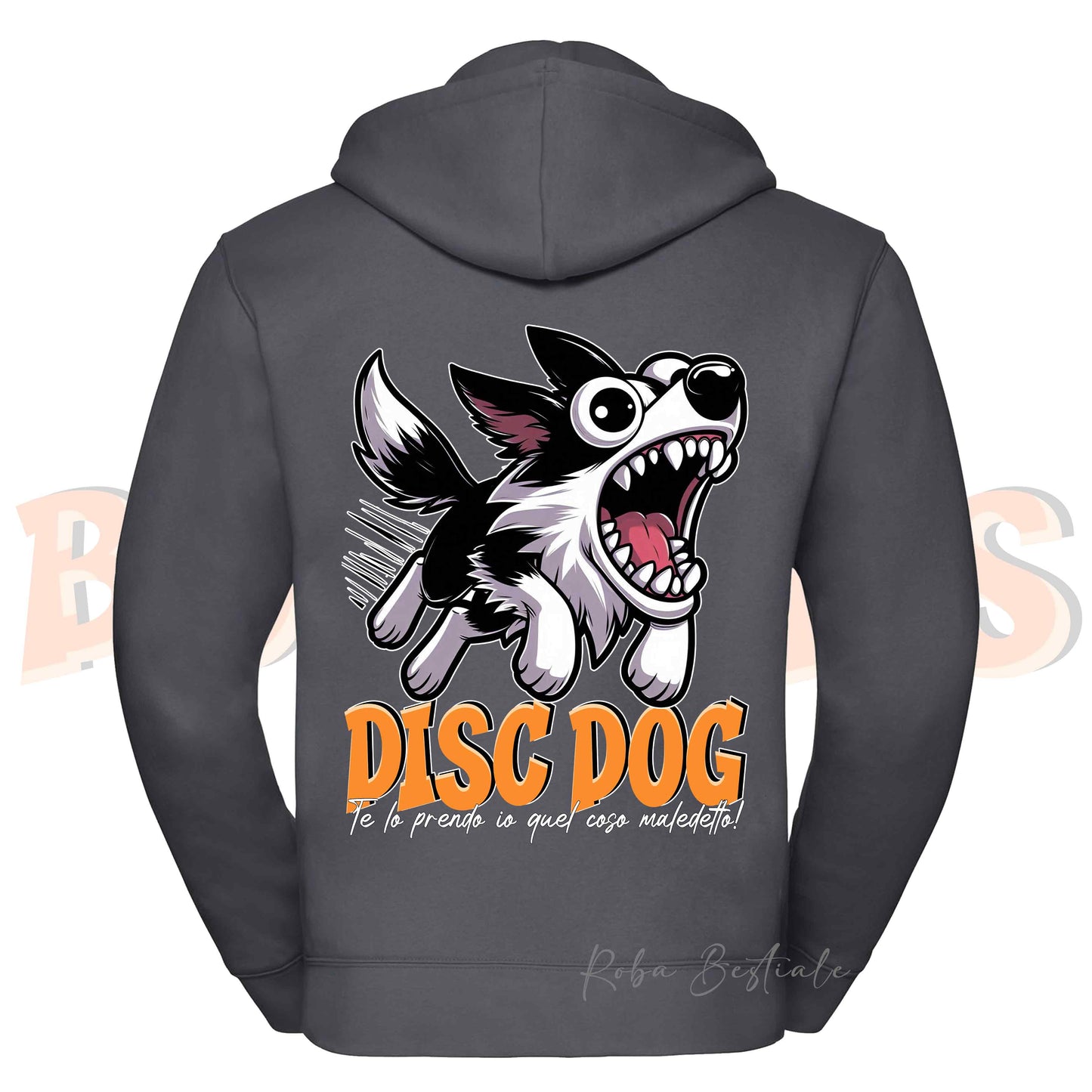 Felpa BONKERS - BORDER COLLIE Bianco e Nero - Con Cappuccio e Full Zip, Uomo o Donna, in tanti colori - dalla XS alla 5XL