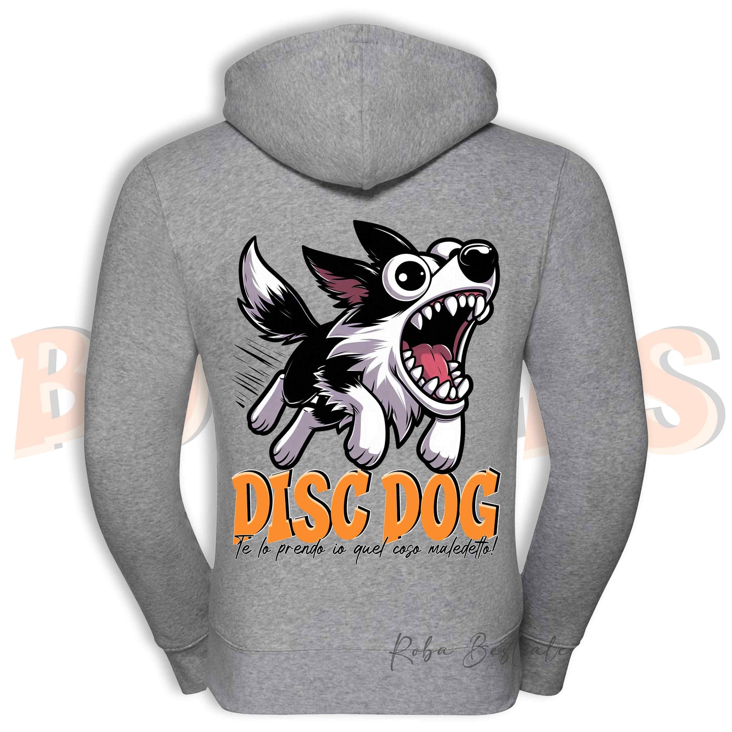 Felpa BONKERS - BORDER COLLIE Bianco e Nero - Con Cappuccio e Full Zip, Uomo o Donna, in tanti colori - dalla XS alla 5XL