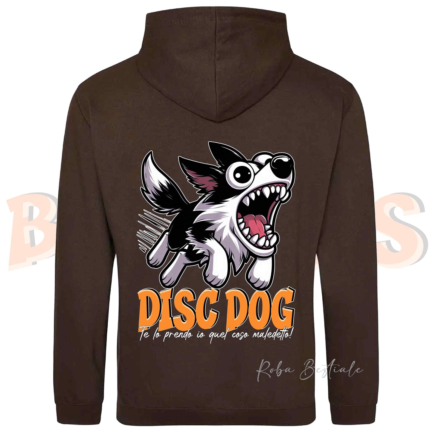Felpa BONKERS - BORDER COLLIE Bianco e Nero - Con Cappuccio e Tasconi, Unisex, in tanti colori - dalla XS alla 5XL