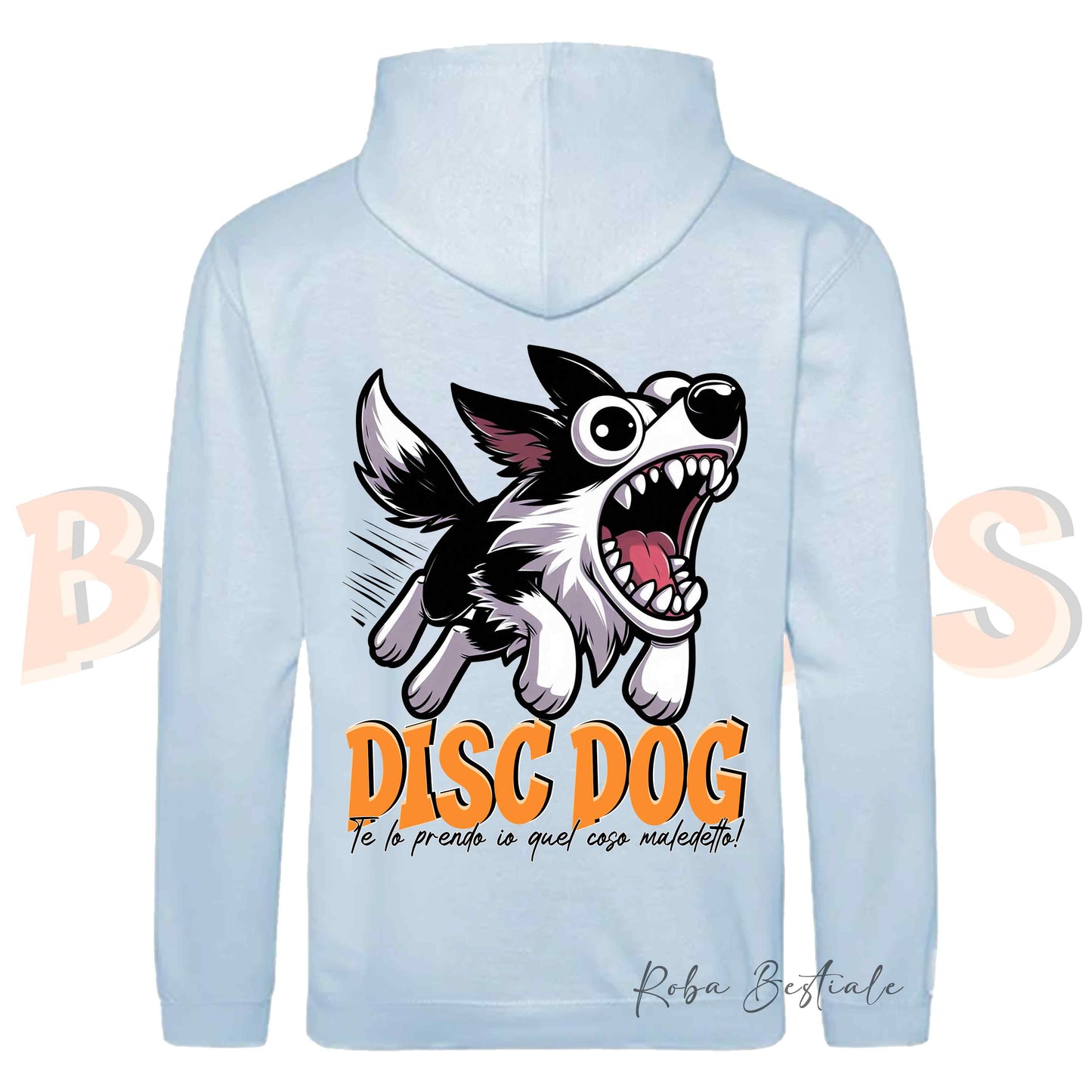 Felpa BONKERS - BORDER COLLIE Bianco e Nero - Con Cappuccio e Tasconi, Unisex, in tanti colori - dalla XS alla 5XL