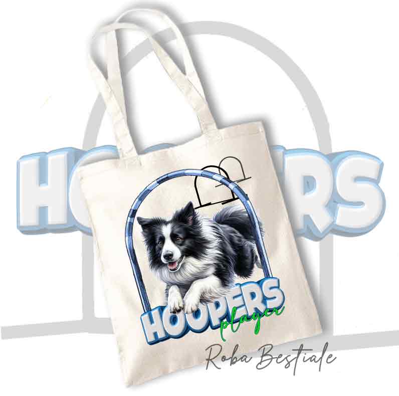 Shopper HOOPERS Player - BORDER COLLIE Bianco & Nero