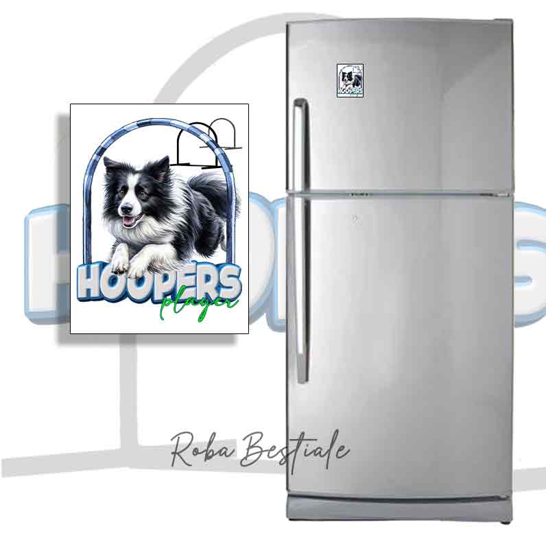 Magnete HOOPERS Player - BORDER COLLIE Bianco & Nero