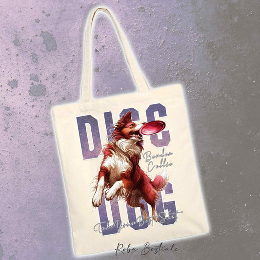 Shopper APTITUDE - DISC DOG - BORDER COLLIE Bianco e Rosso - Diversi colori disponibili