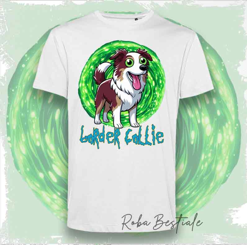 T-Shirt RICK & MORTY - BORDER COLLIE Red Merle