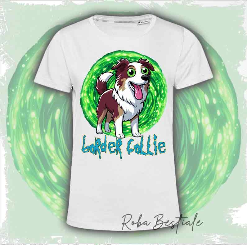 T-Shirt RICK & MORTY - BORDER COLLIE Red Merle