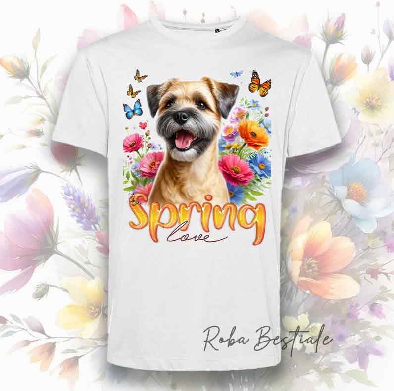 T-Shirt SPRING LOVE - BORDER TERRIER Grano