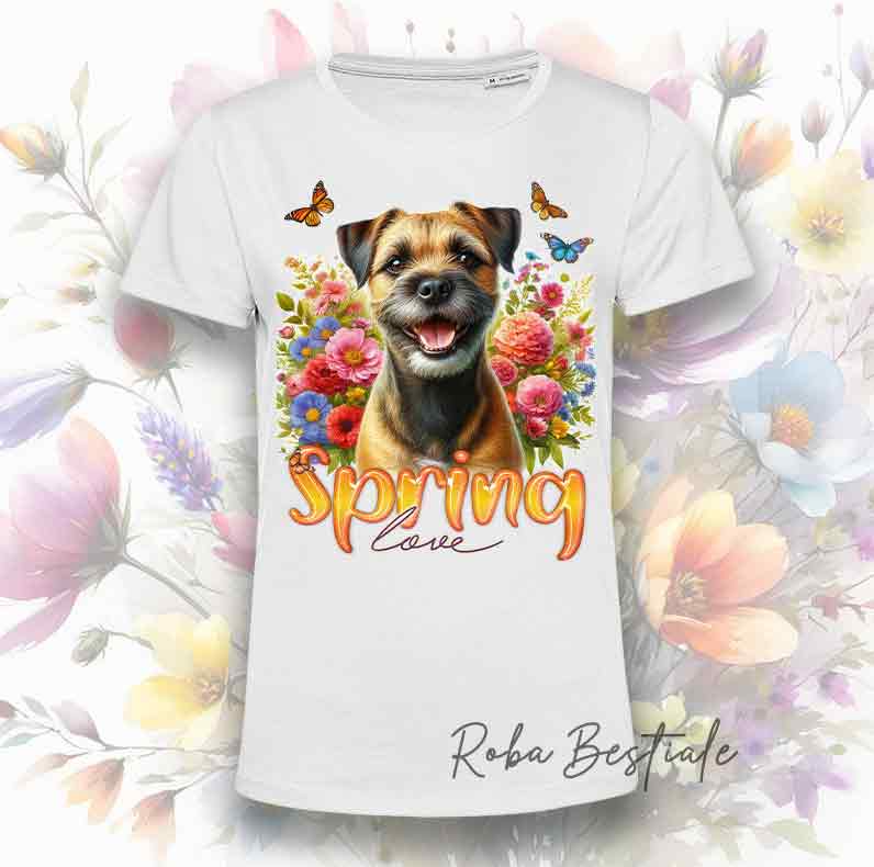 T-Shirt SPRING LOVE - BORDER TERRIER Grizzle and Tan