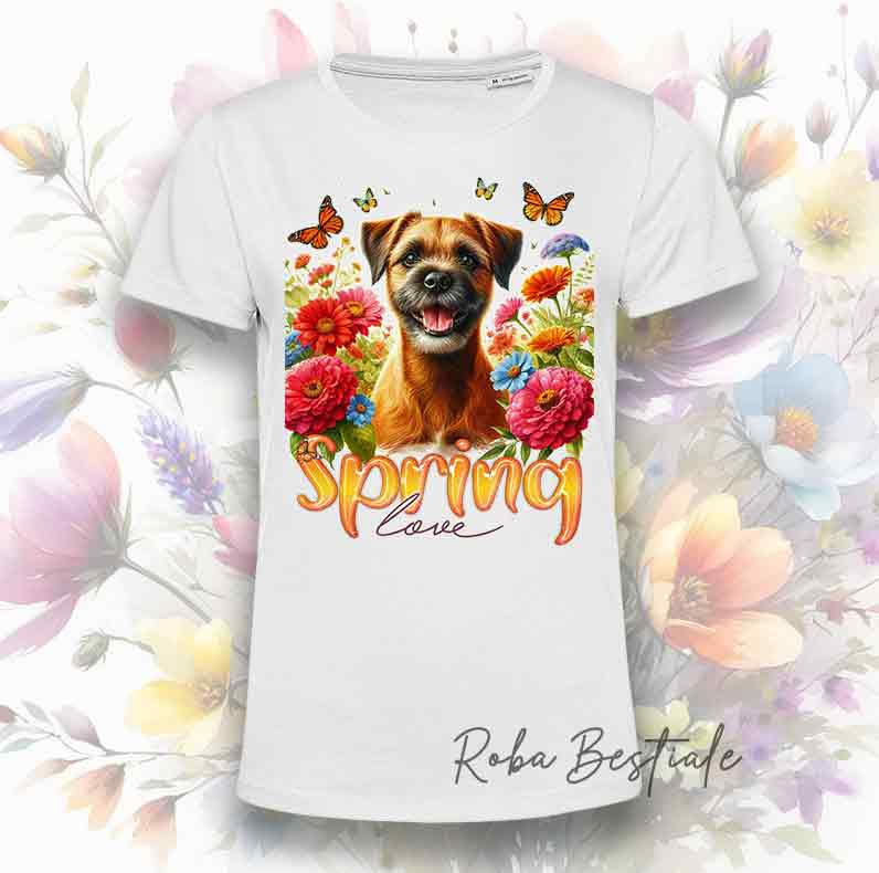T-Shirt SPRING LOVE - BORDER TERRIER Rosso