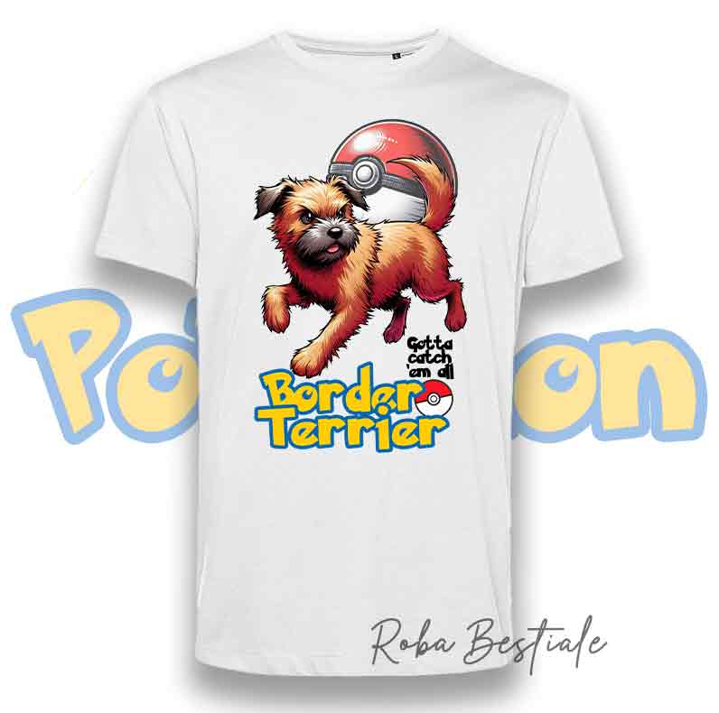 T-Shirt POKEMON - BORDER TERRIER Rosso