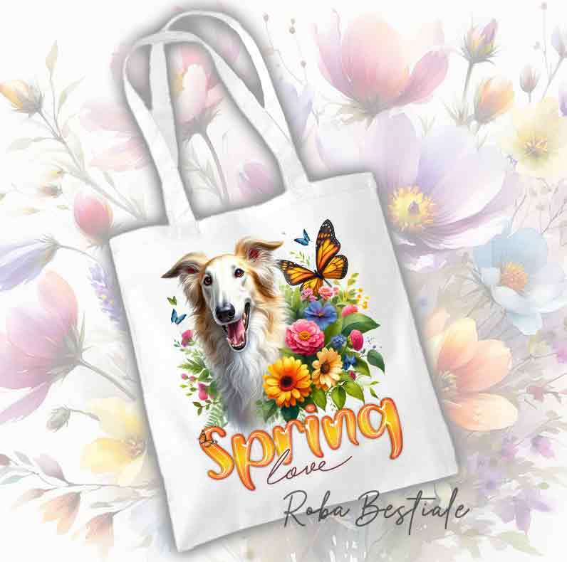 SPRING LOVE Shopper - BORZOI Cream