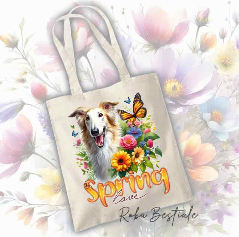 SPRING LOVE Shopper - BORZOI Cream