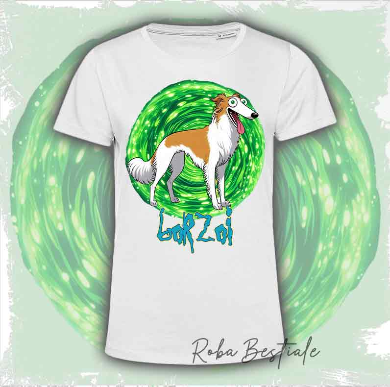 T-Shirt RICK & MORTY - BORZOI Bianco & Arancio