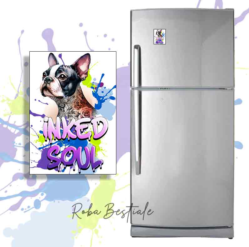 Magnete INKED SOUL - BOSTON TERRIER Bianco & Nero