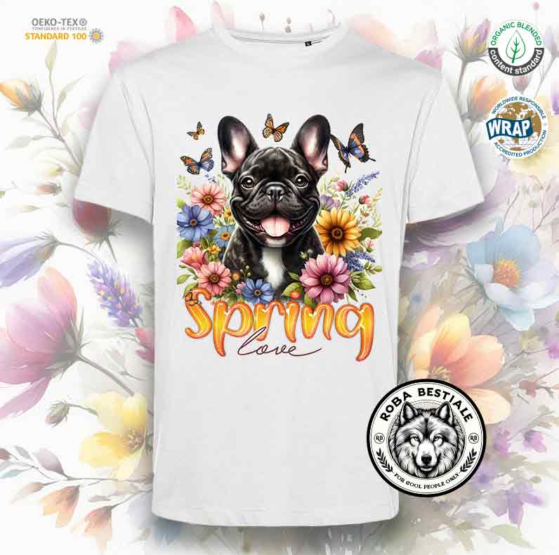 T-Shirt SPRING LOVE - BOULEDOGUE FRANCESE Bringee