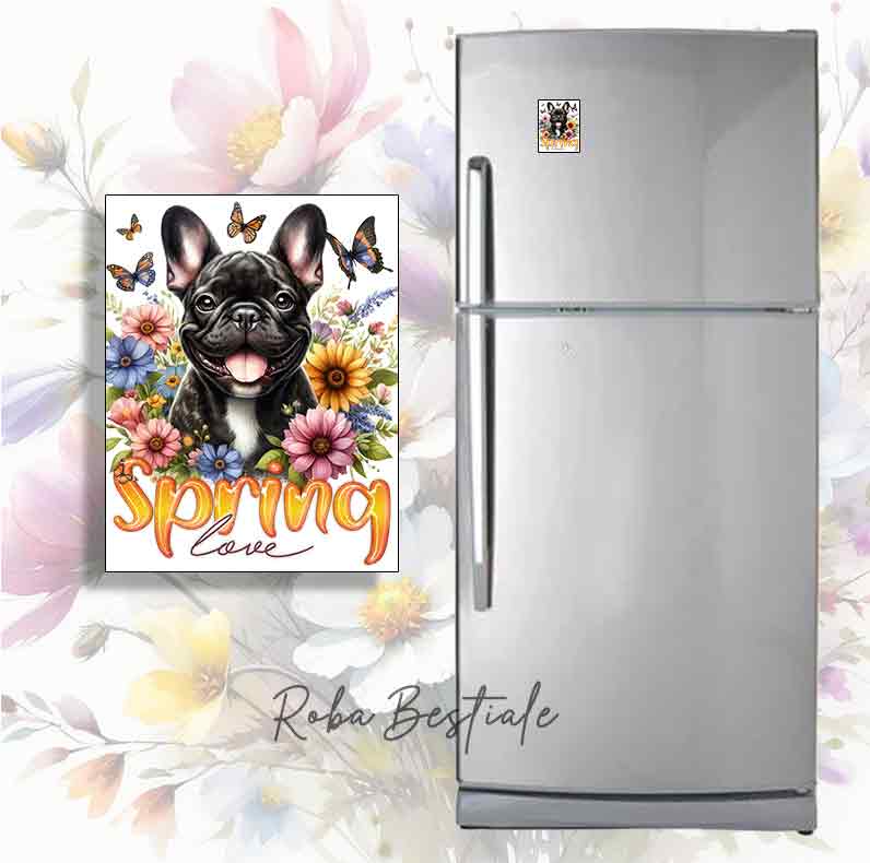 SPRING LOVE magnet - BOULEDOGUE FRANCAIS Bringé