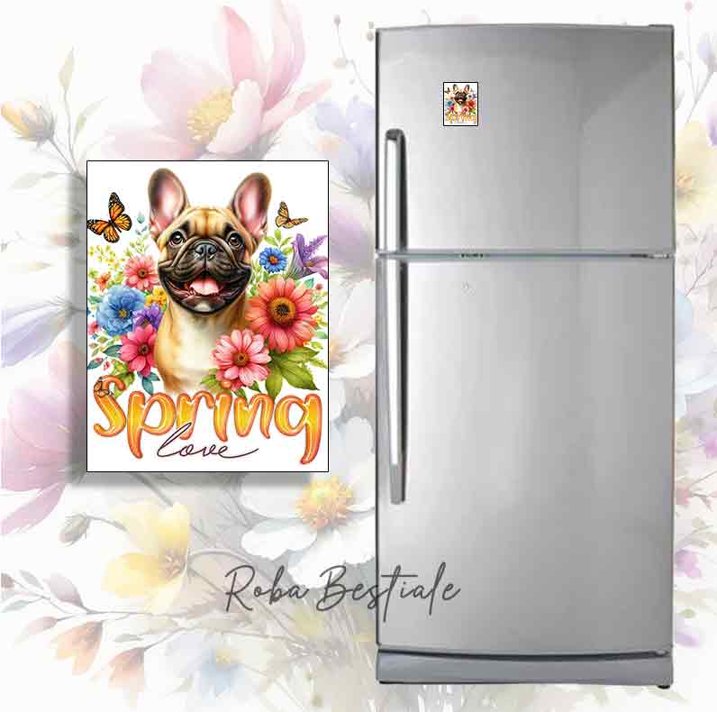 SPRING LOVE Magnet - BOULEDOGUE FRANCAIS Fawn