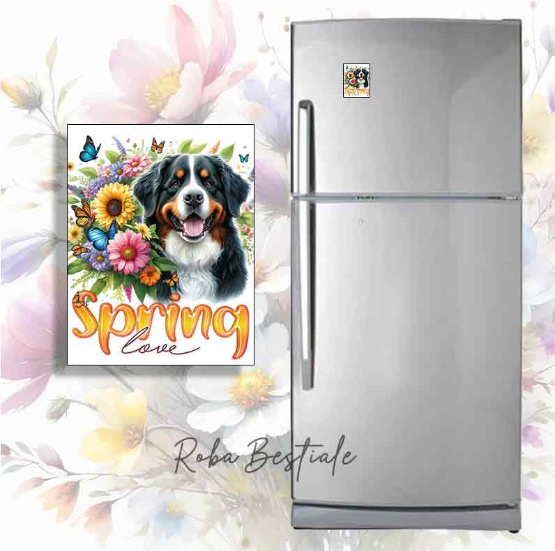SPRING LOVE Magnet - BERNESE MOUNTAIN DOG