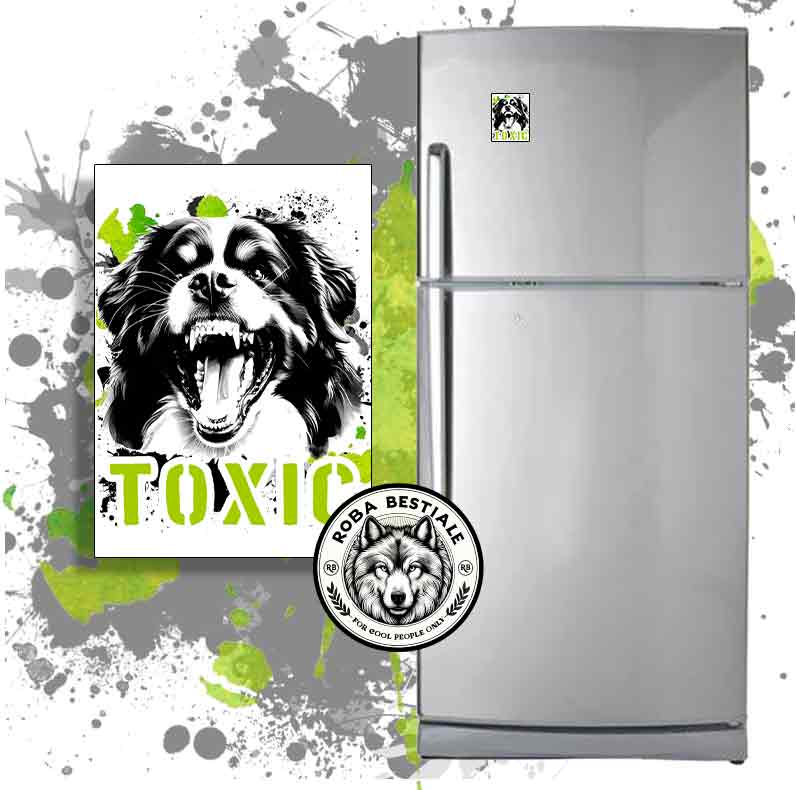 Magnete TOXIC - BOVARO DEL BERNESE - in MDF - 7x5 cm