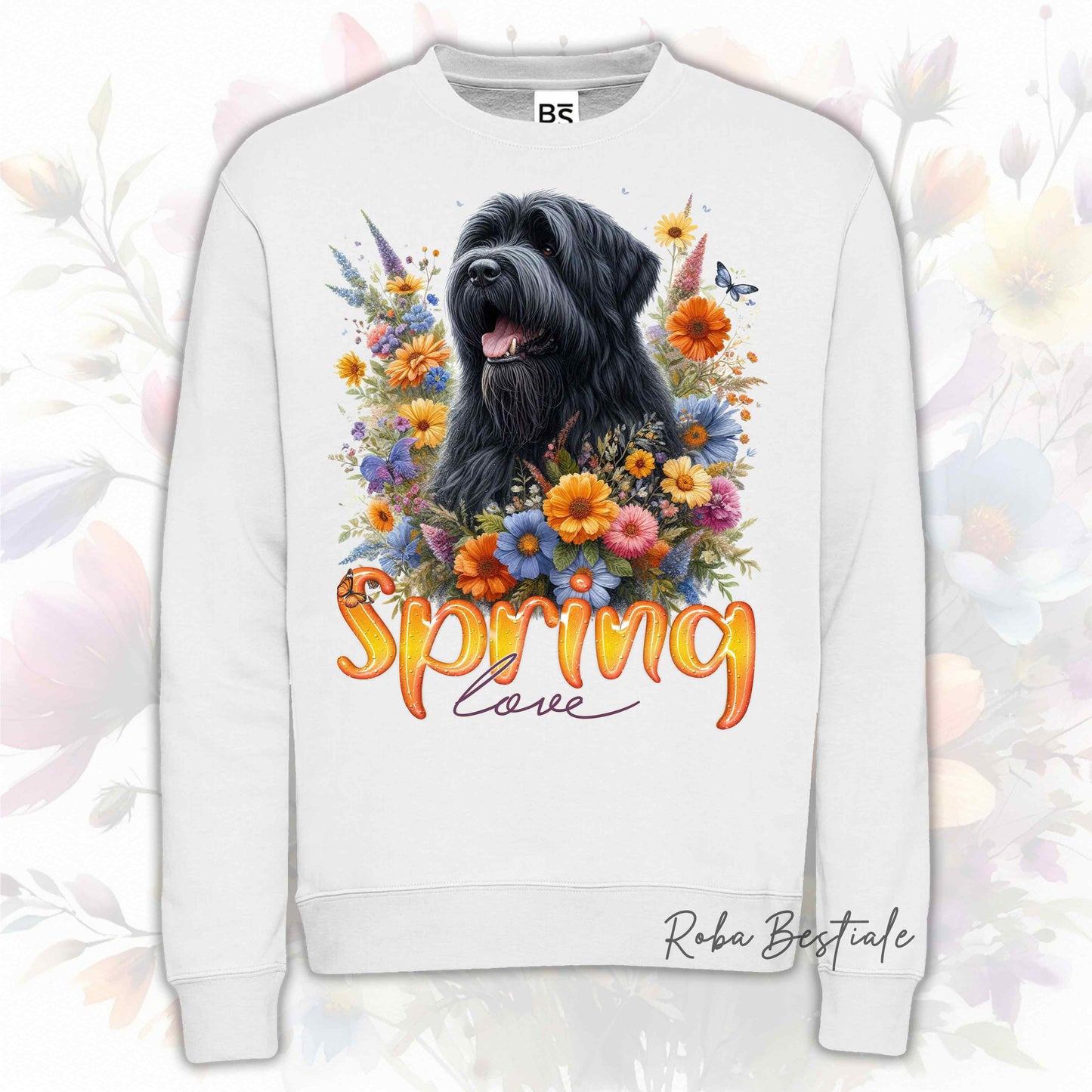 Felpa SPRING LOVE - BOVARO DELLE FIANDRE - Girocollo, Unisex, in tanti colori! - dalla XS alla 3XL