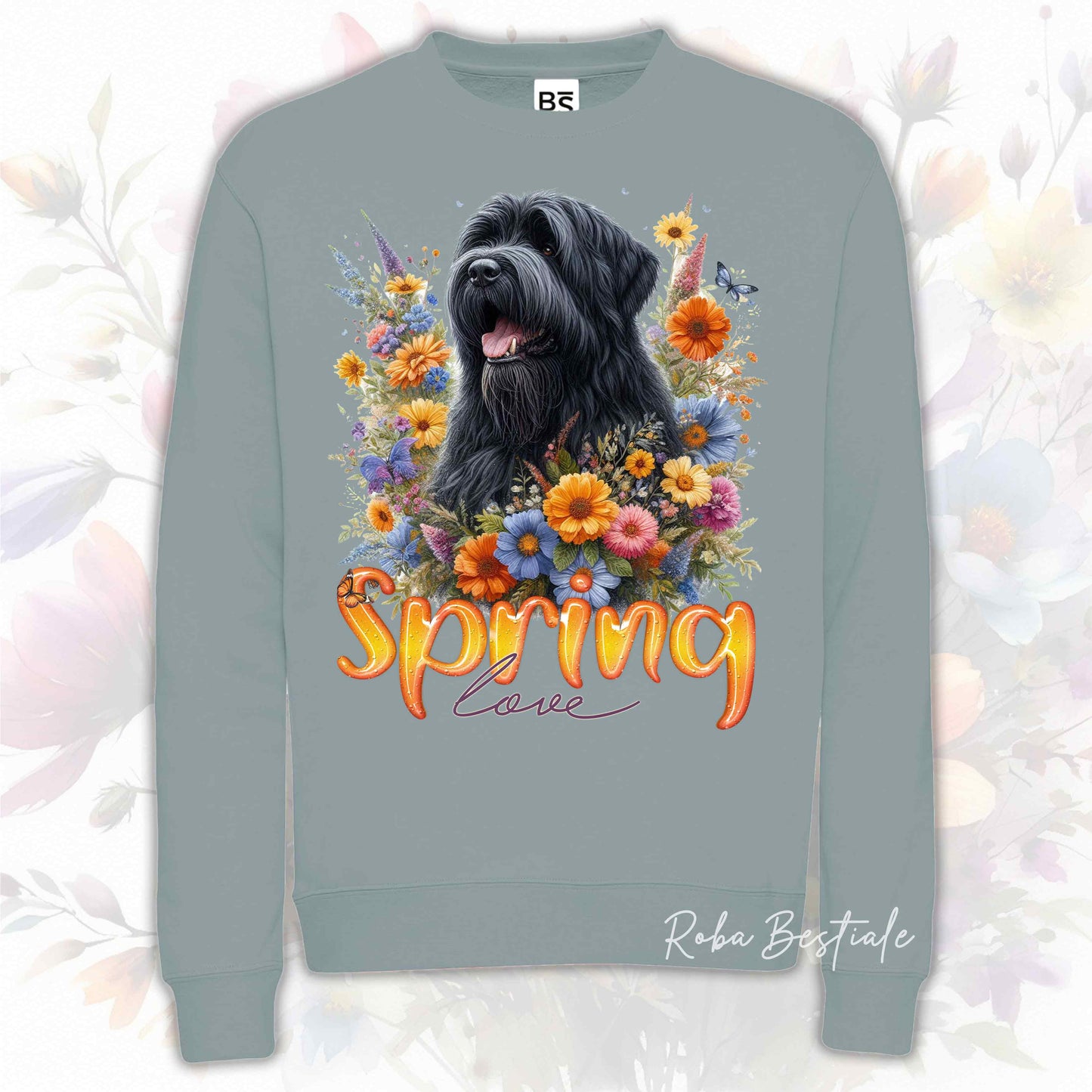 Felpa SPRING LOVE - BOVARO DELLE FIANDRE - Girocollo, Unisex, in tanti colori! - dalla XS alla 3XL