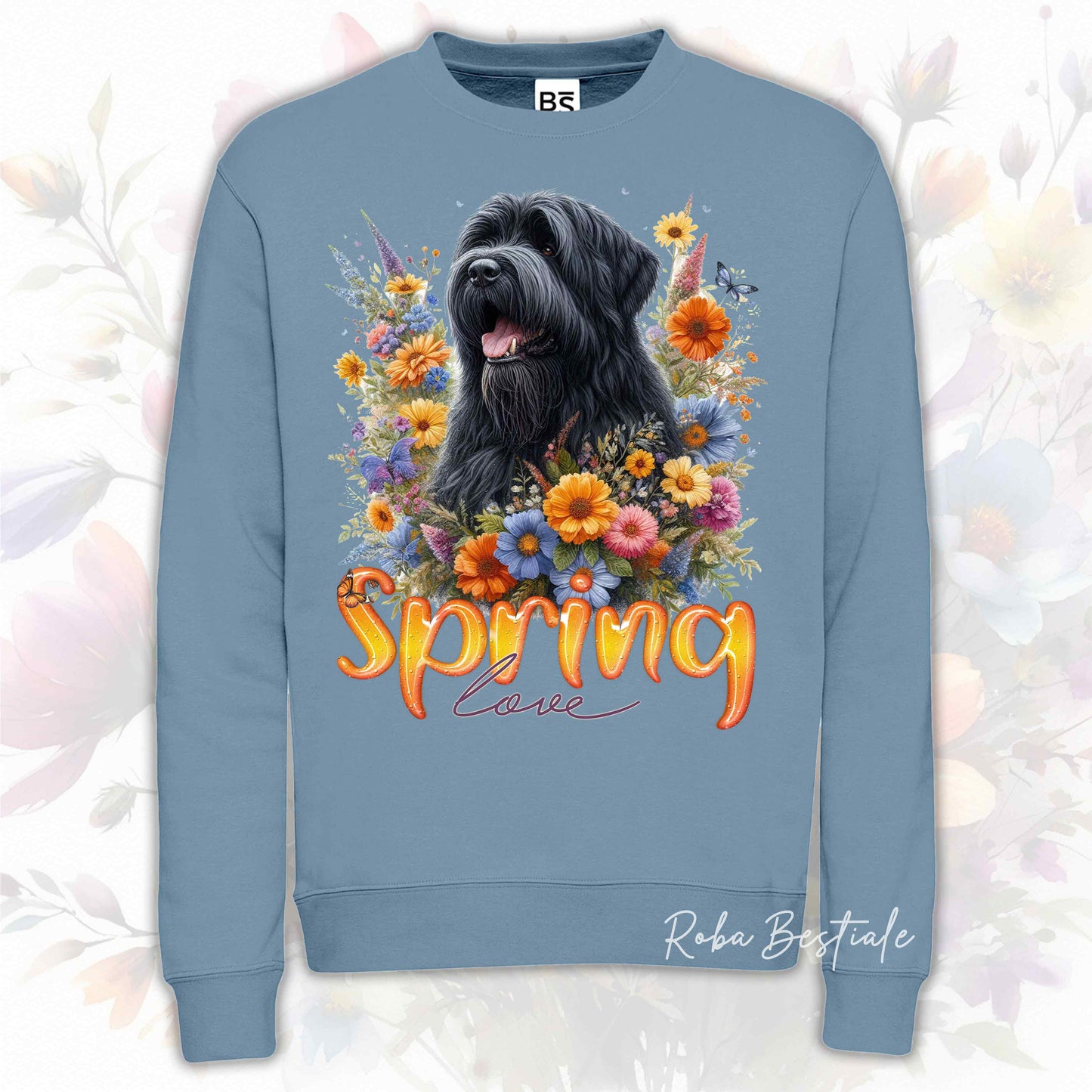 Felpa SPRING LOVE - BOVARO DELLE FIANDRE - Girocollo, Unisex, in tanti colori! - dalla XS alla 3XL