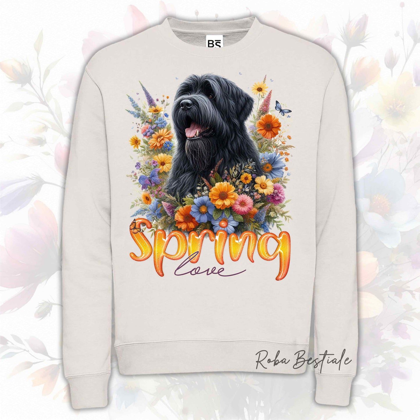 Felpa SPRING LOVE - BOVARO DELLE FIANDRE - Girocollo, Unisex, in tanti colori! - dalla XS alla 3XL