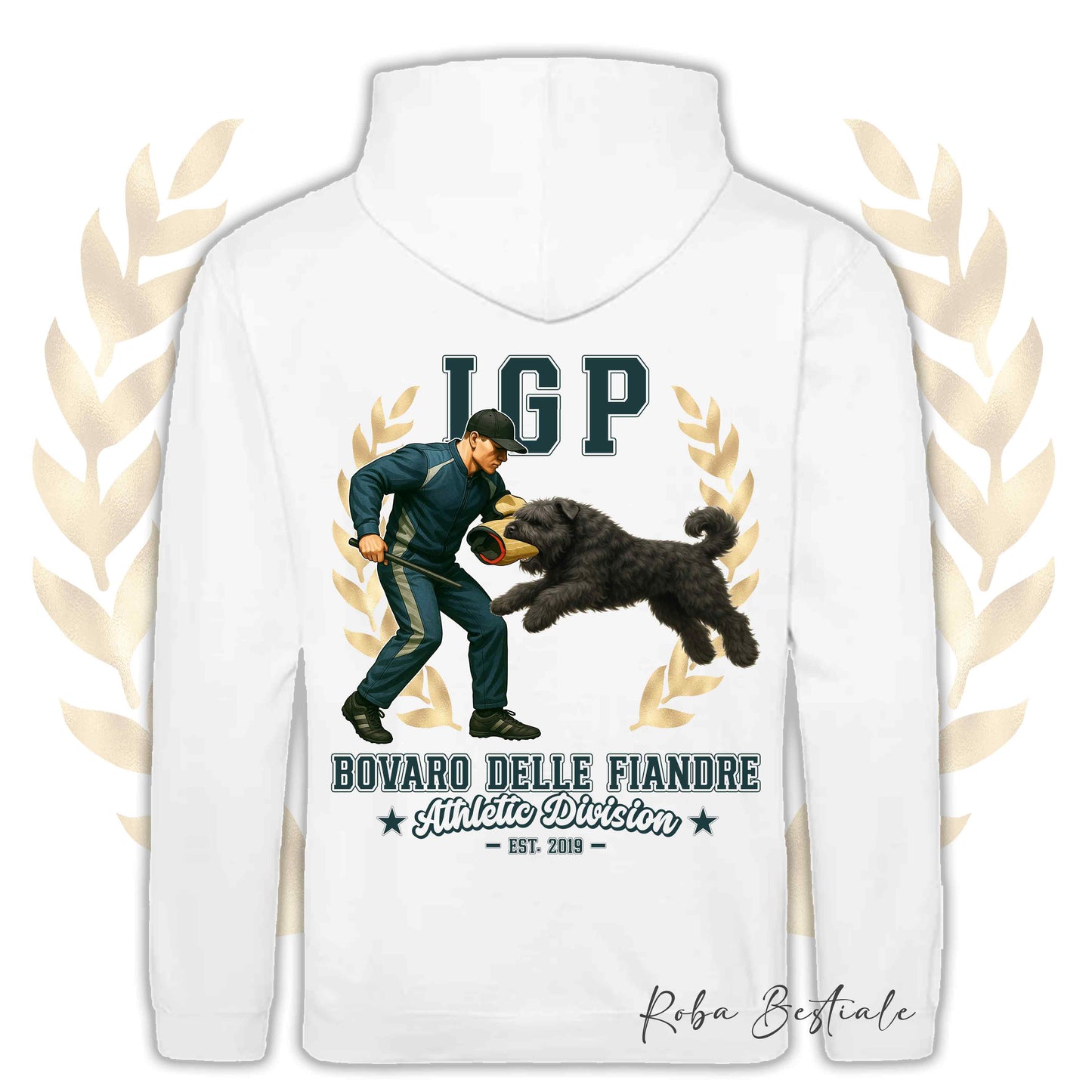 Felpa IGP ATTACK - BOVARO DELLE FIANDRE - Con Cappuccio e Tasconi, Unisex, in tanti colori - dalla XS alla 5XL