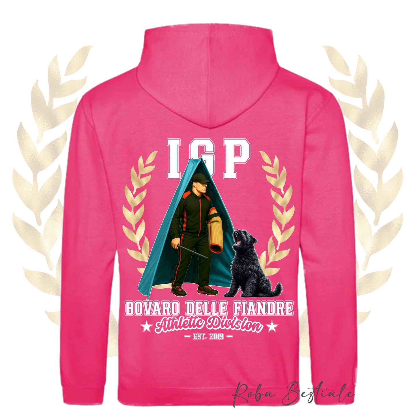 Felpa IGP REVIER - BOVARO DELLE FIANDRE - Con Cappuccio e Tasconi, Unisex, in tanti colori - dalla XS alla 5XL