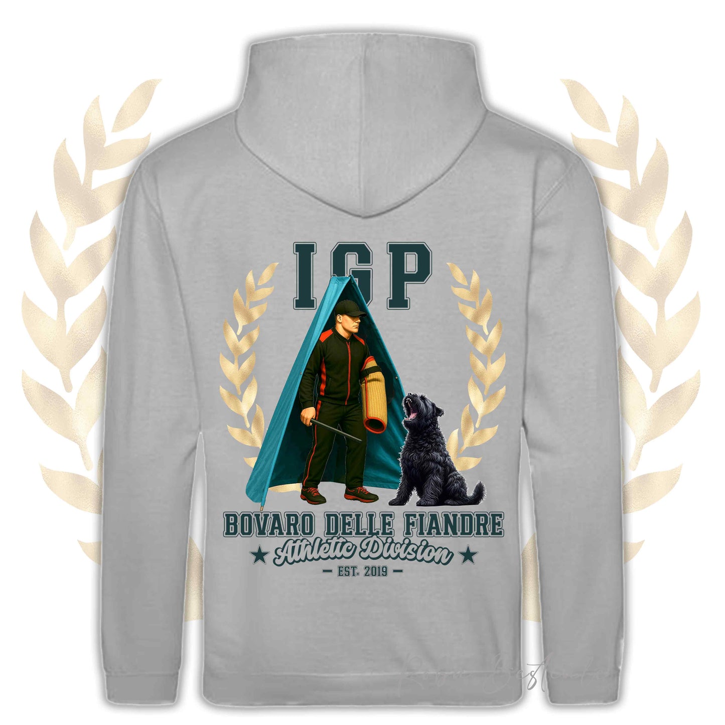 Felpa IGP REVIER - BOVARO DELLE FIANDRE - Con Cappuccio e Tasconi, Unisex, in tanti colori - dalla XS alla 5XL
