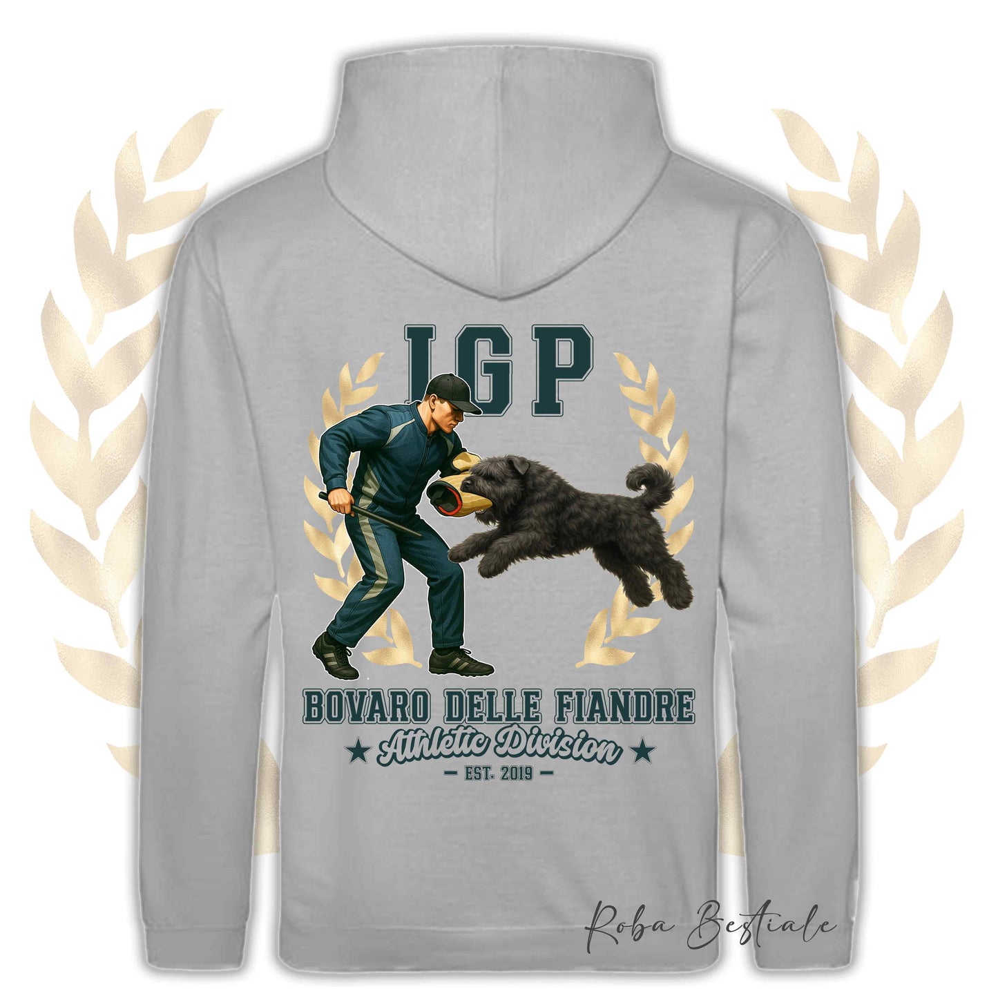 Felpa IGP ATTACK - BOVARO DELLE FIANDRE - Con Cappuccio e Tasconi, Unisex, in tanti colori - dalla XS alla 5XL