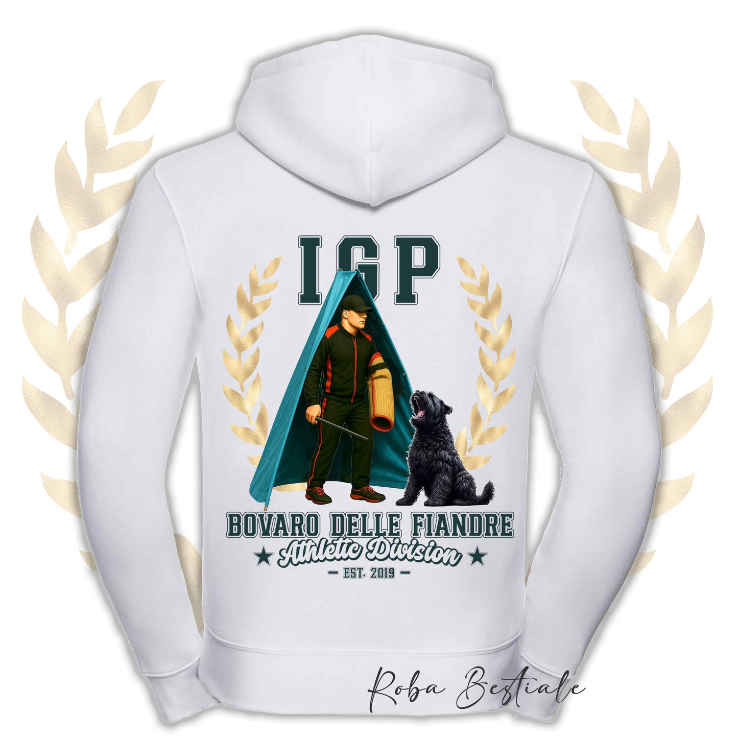 Felpa IGP REVIER - BOVARO DELLE FIANDRE - Con Cappuccio e Full Zip, Uomo o Donna, in tanti colori - dalla XS alla 5XL