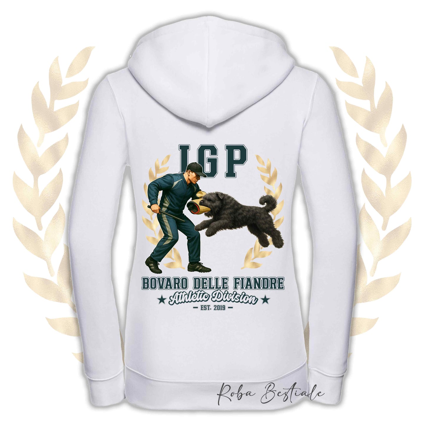 Felpa IGP ATTACK - BOVARO DELLE FIANDRE - Con Cappuccio e Full Zip, Uomo o Donna, in tanti colori - dalla XS alla 5XL