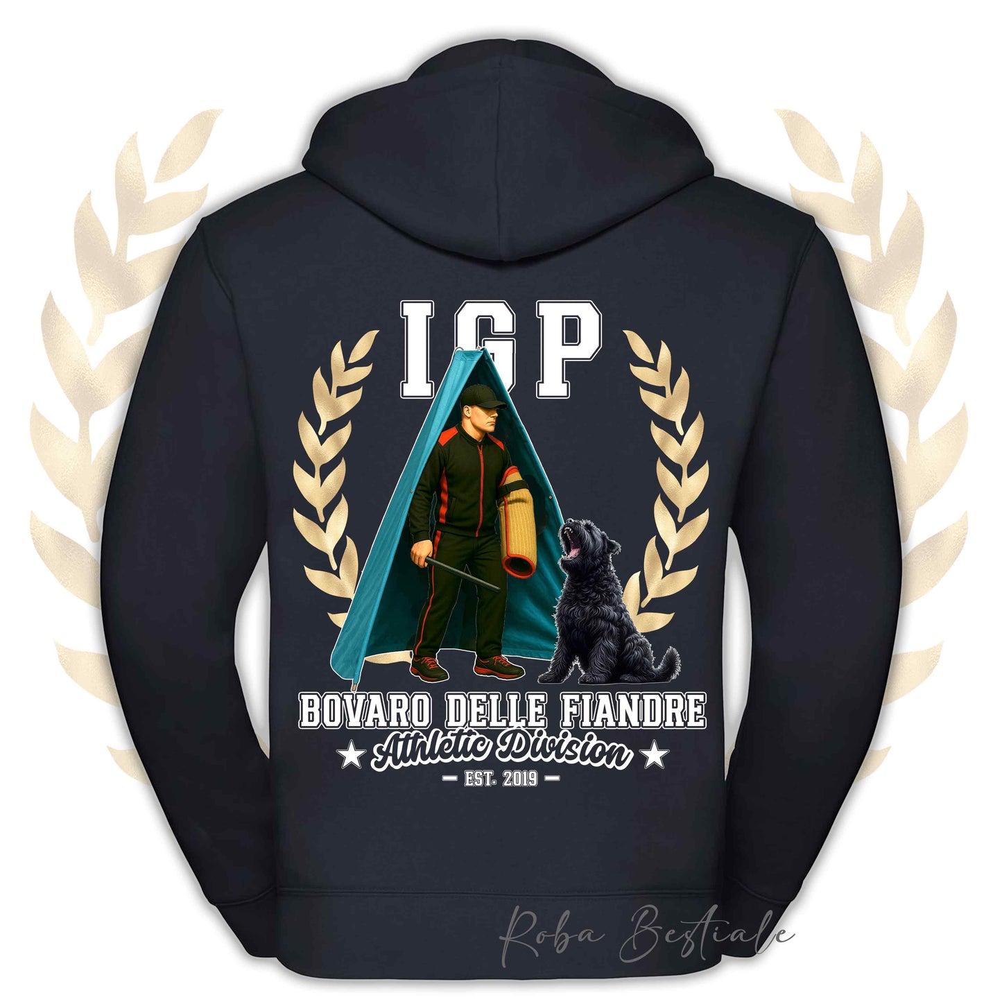 Felpa IGP REVIER - BOVARO DELLE FIANDRE - Con Cappuccio e Full Zip, Uomo o Donna, in tanti colori - dalla XS alla 5XL