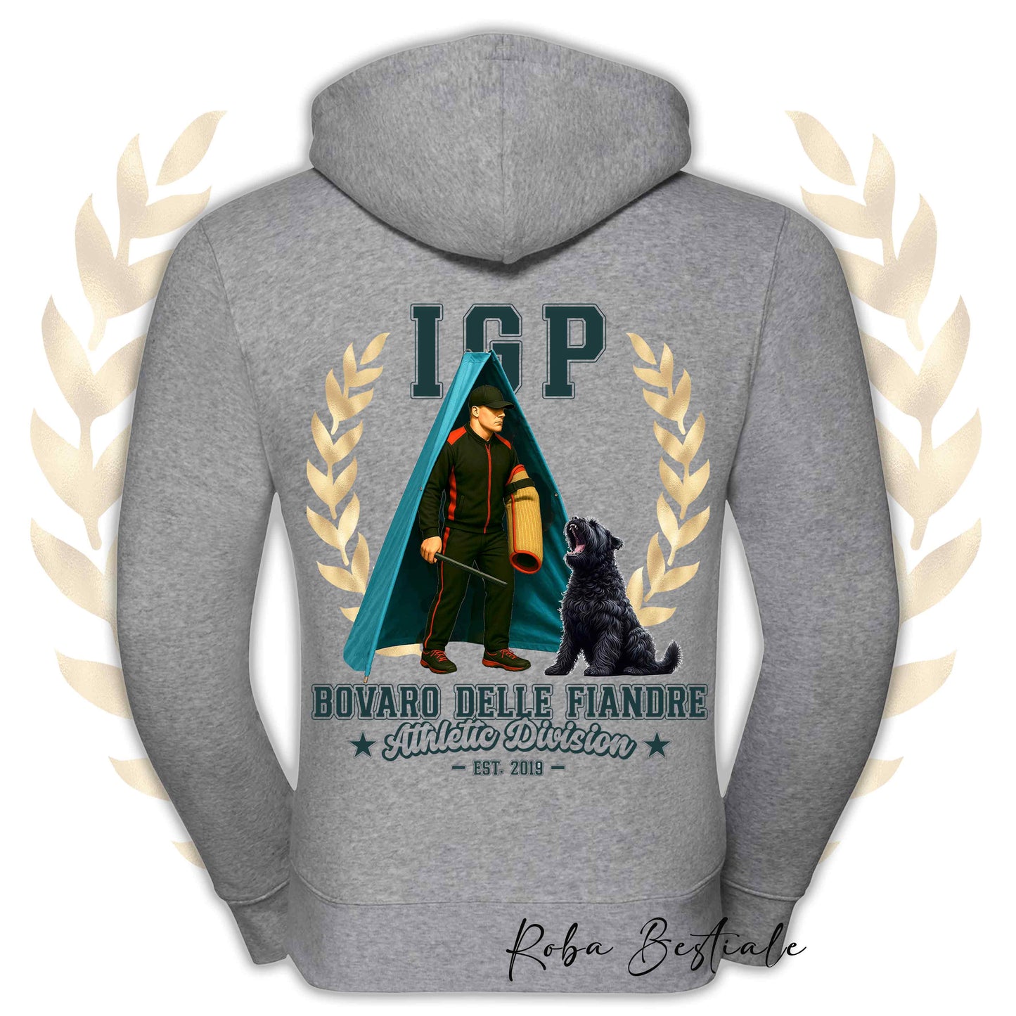 Felpa IGP REVIER - BOVARO DELLE FIANDRE - Con Cappuccio e Full Zip, Uomo o Donna, in tanti colori - dalla XS alla 5XL