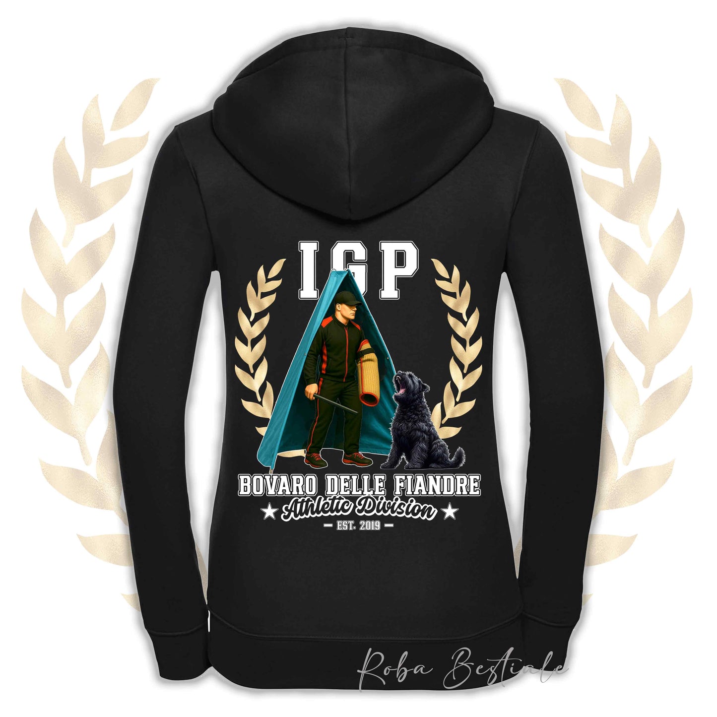 Felpa IGP REVIER - BOVARO DELLE FIANDRE - Con Cappuccio e Full Zip, Uomo o Donna, in tanti colori - dalla XS alla 5XL