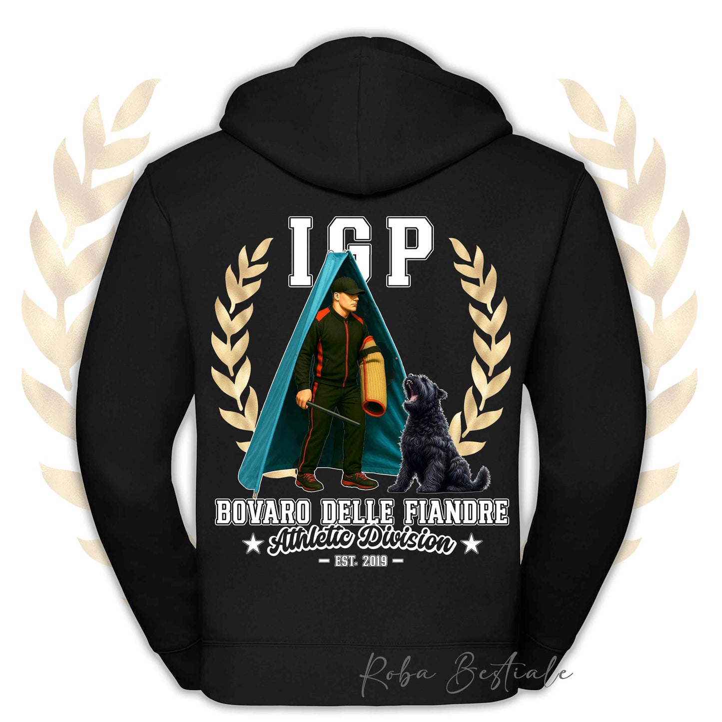 Felpa IGP REVIER - BOVARO DELLE FIANDRE - Con Cappuccio e Full Zip, Uomo o Donna, in tanti colori - dalla XS alla 5XL