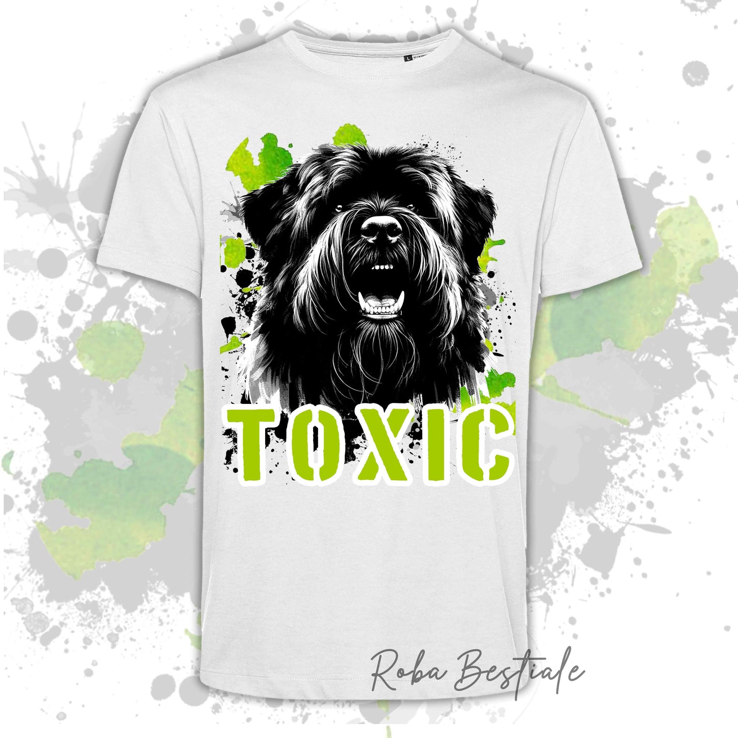 T-Shirt TOXIC - BOVARO DELLE FIANDRE - Uomo o Donna, disponibile in tanti colori - dalla XS alla 5XL