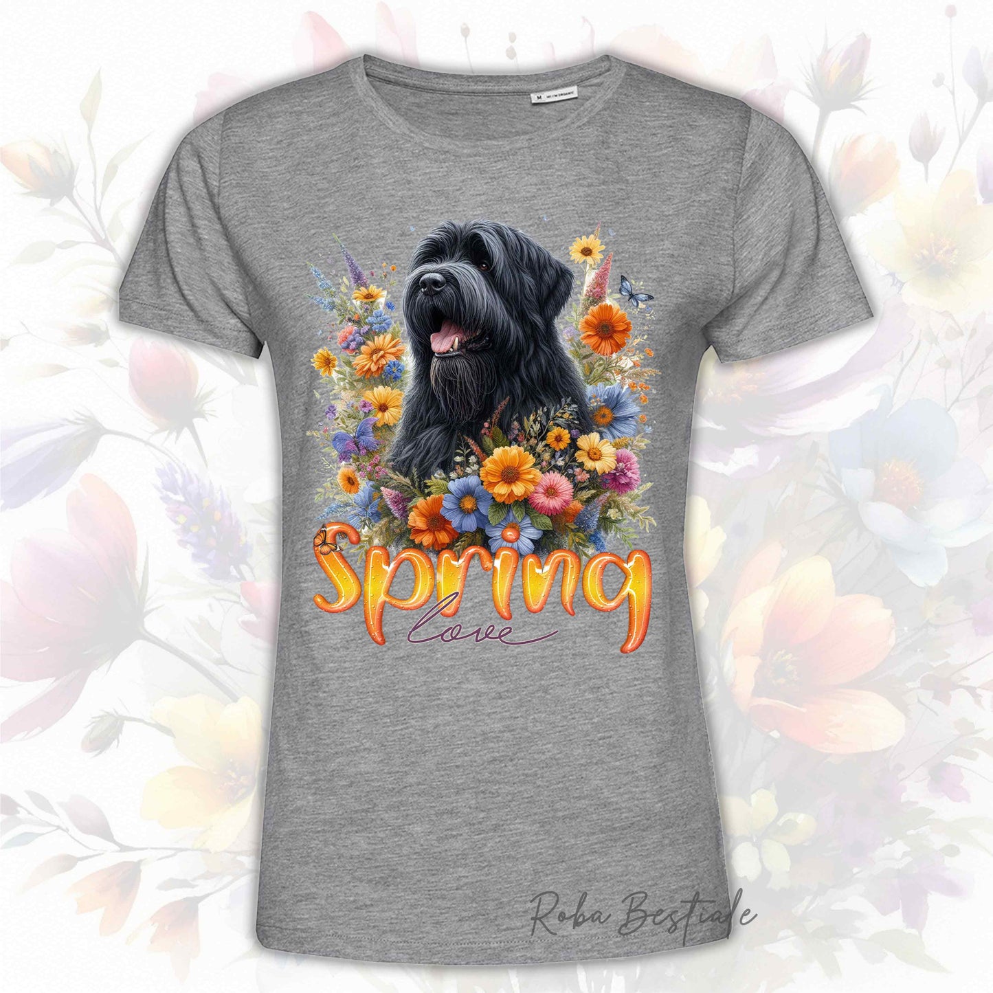 T-Shirt SPRING LOVE - BOVARO DELLE FIANDRE - Uomo o Donna, disponibile in tanti colori - dalla XS alla 5XL